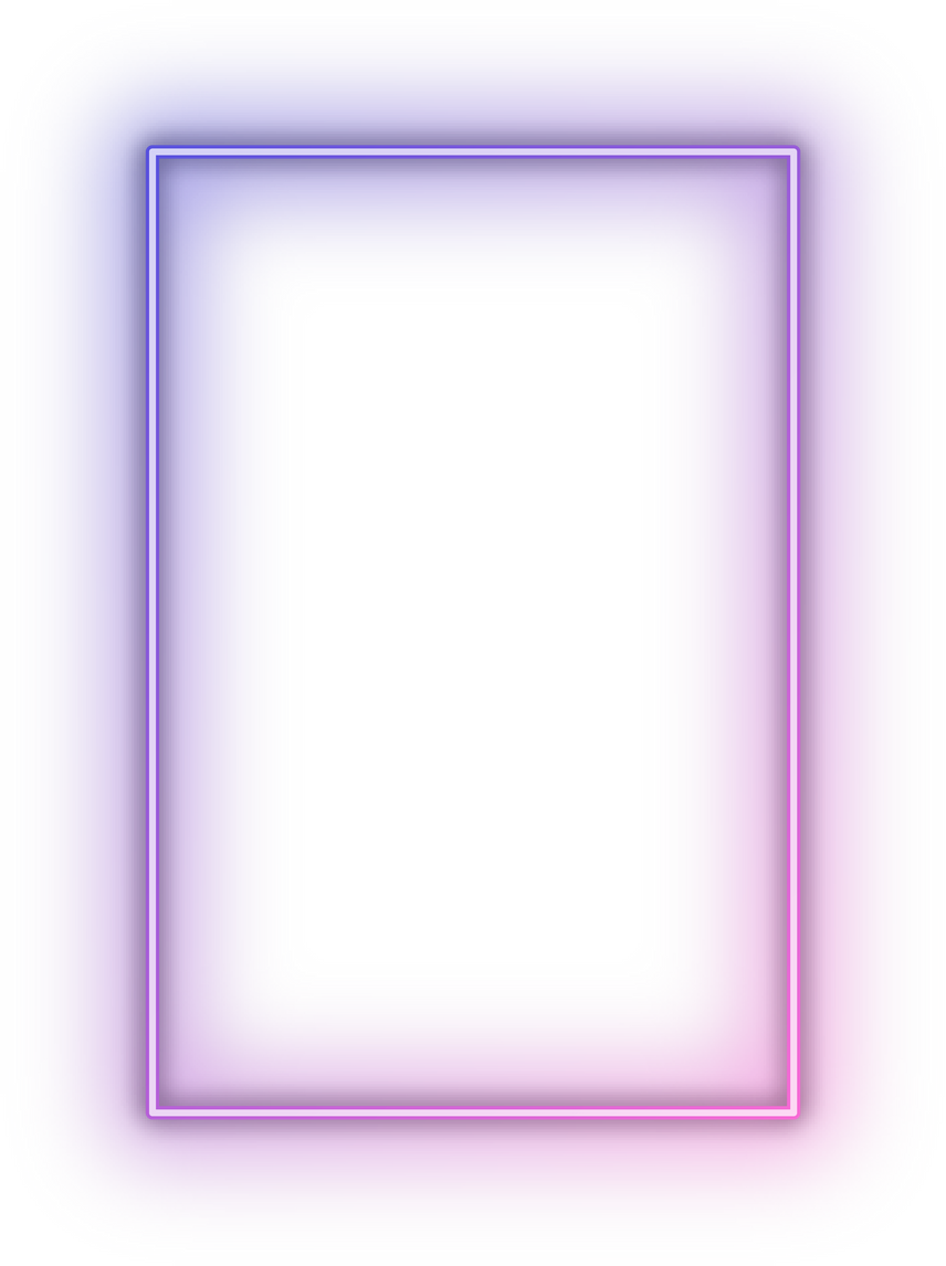 Neon gradient purple pink rectangle frame.